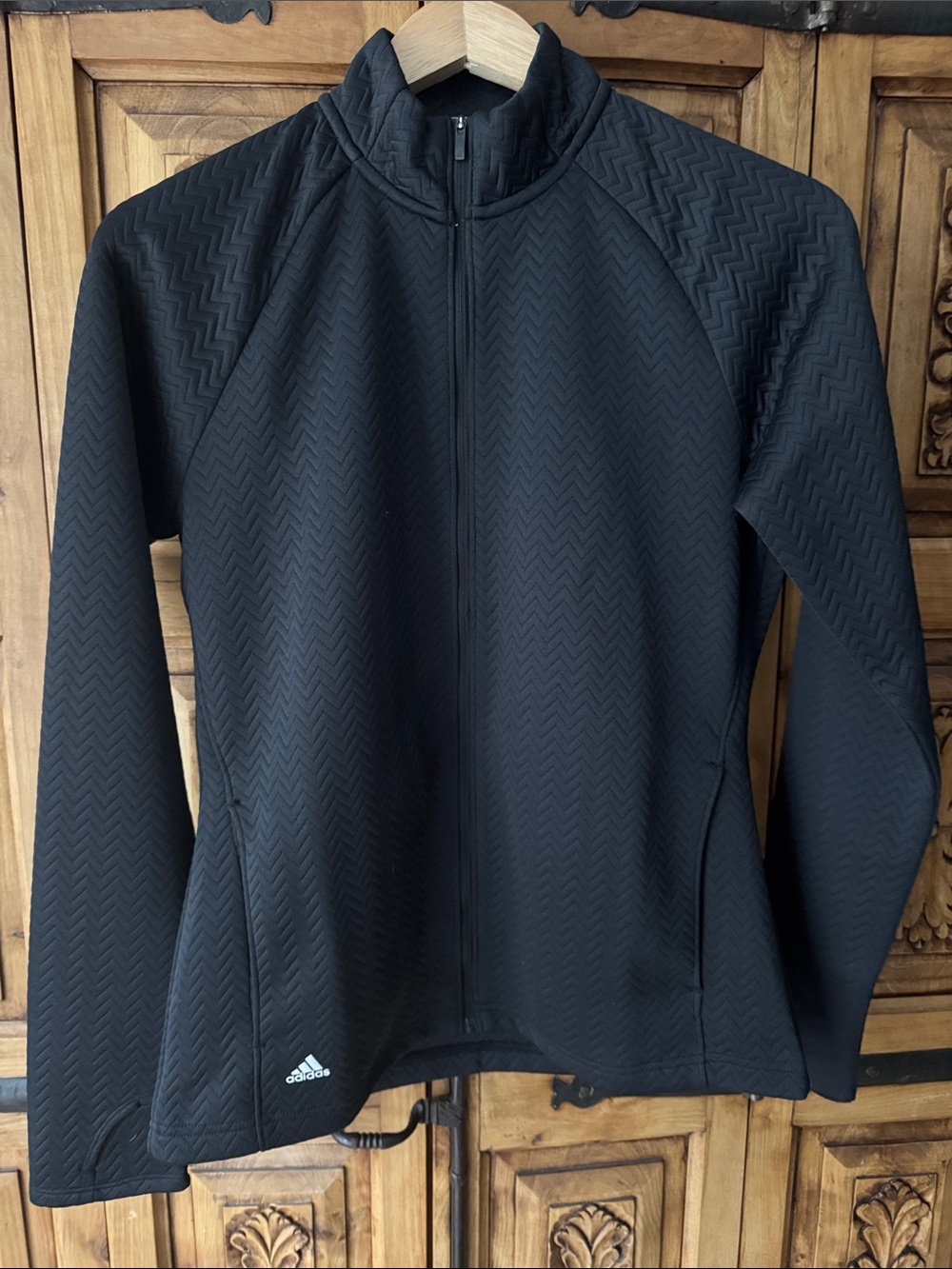 adidas Black Quilted Full-Zip Jacket